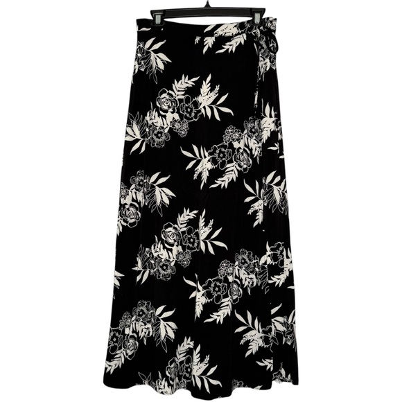 |EUC| XHILARATION High Rise Floral Tie Waist Side Slit Maxi Skirt - Picture 1 of 7